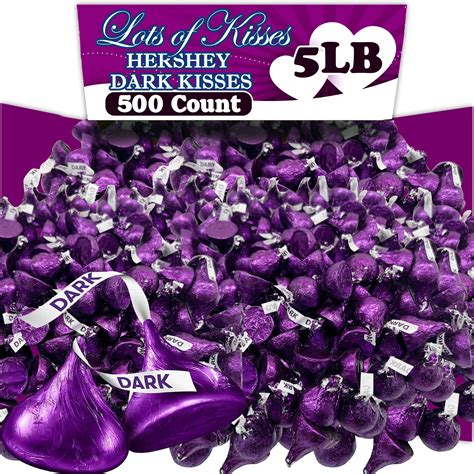 Amazon.com: Valentine's Day Hershey Kisses Dark Chocolate Bulk, 5 Lbs ...