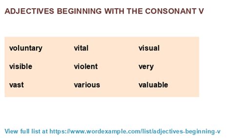 Adjectives beginning with the consonant v (1,000 results)
