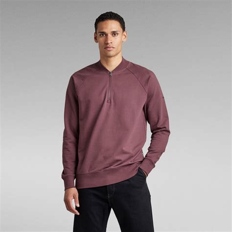 Lightweight Sweater Bomber Half Zip | Purple | G-Star RAW®