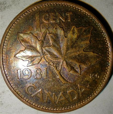 ***Rare***Canada 1981 1 Cent-Canadian Penny-40+ Years Old***Die Chip ...