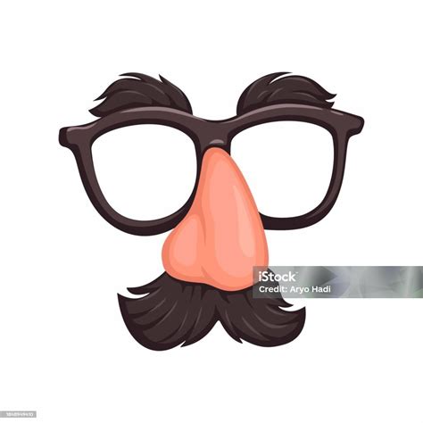 Disguise Eyeglass With Fake Nose And Mustache Symbol Cartoon ...