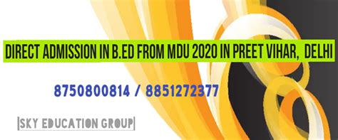 Direct Admission in B.Ed from MDU, Delhi | Sky Education Group