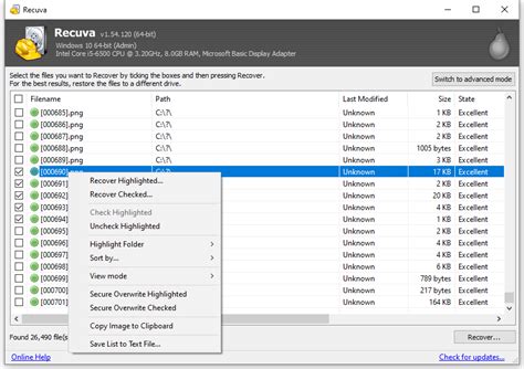 Recuva 的图像结果
