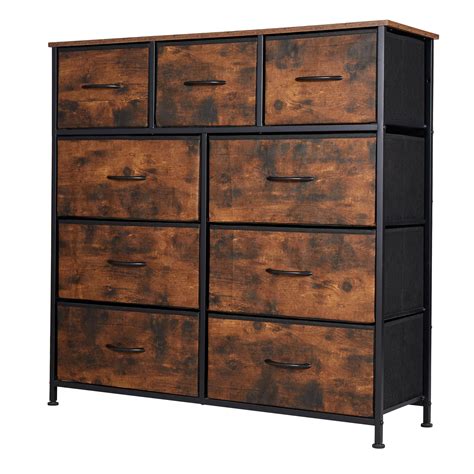 Buy Tall Dresser for Bedroom with 9 Drawers, Storage Dresser Organizer ...