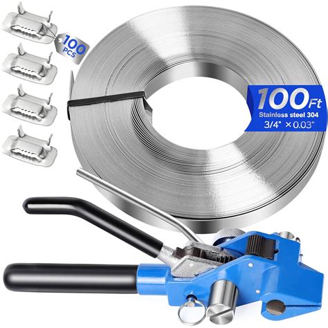 Pallet Packaging Strapping Banding Kit - 3/4'' x 100Ft 304 Stainless ...