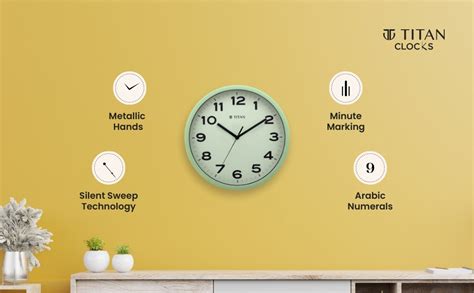 Buy Titan Contemporary Light Green Wall Clock with Silent Sweep ...