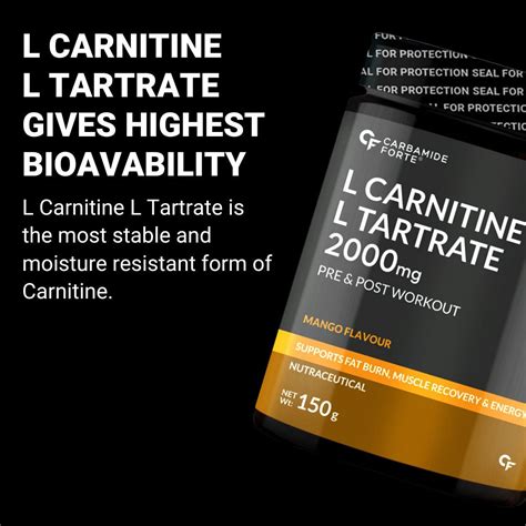 Carbamide Forte L Carnitine L Tartrate 2000mg Powder for Pre & Post Wo