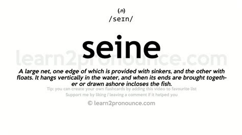 Seine pronunciation and definition - YouTube