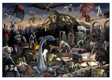 MYTHS & MONSTERS of North AMERICA Cryptids Wall Art Poster - Etsy Australia