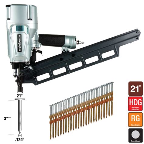Shop Metabo HPT 3-in 21-Gauge 21 Hot-Dipped Galvanized Steel Collated ...