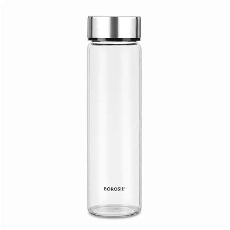 Borosil 550ml Neo Water Bottle | Borosilicate Glass Wide Mouth Bottle ...