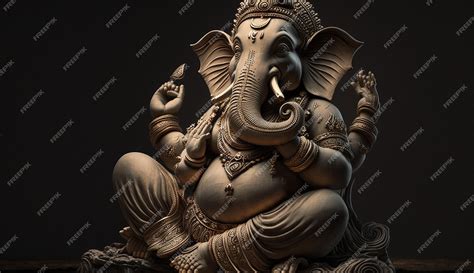 Premium AI Image | Lord god shree ganesha bappa ganpati murti ...