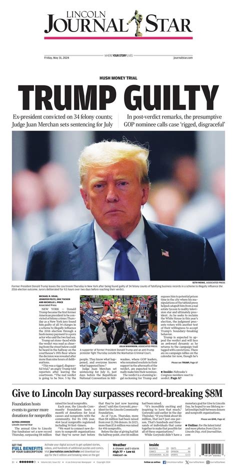 Friday's Lincoln Journal Star front page. : r/lincoln