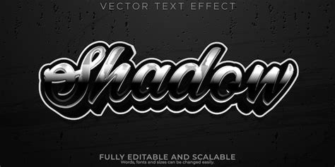 Shadow editable text effect vintage 3d dark and shade font style | Free ...