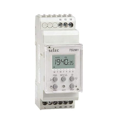 SELEC TS2M1-1, Daily/weekly timer switch, Din rail mount, 50 ON-OFF ...