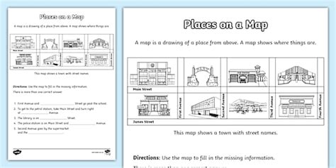 Places on a Map Activity - Primary Education Resources