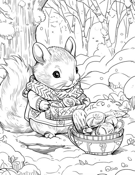 Squirrel Coloring Pages