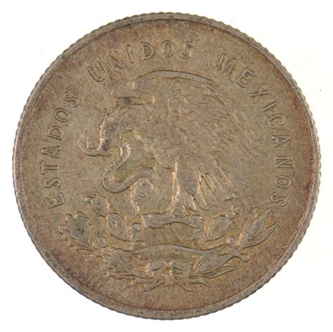 SILVER - Roughly the Size of a Quarter - 1950 Mexico 25 Centavos ...