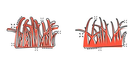 Gras-Symbol im Comic-Stil Eco-Rasen-Cartoon-Vektorillustration auf ...
