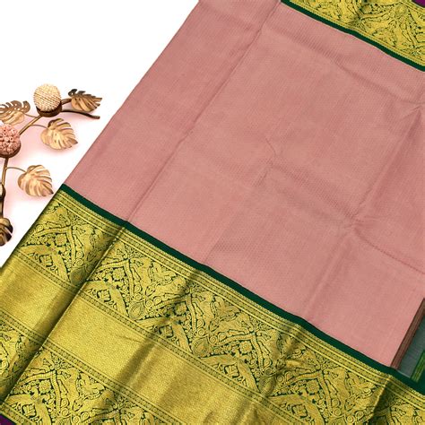 Onion Pink Kanchipuram Silk Saree with Latcha Deepam Design
