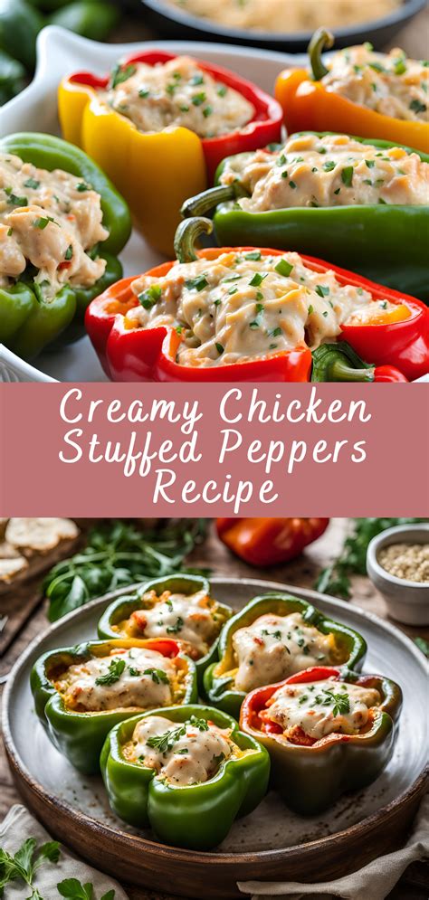 Creamy Chicken Stuffed Peppers Recipe | Recipe in 2025 | Stuffed ...