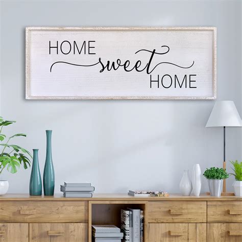 Amazon.com: Home Sweet Home Sign Wall Decor 32”X12” Master Family Room Above Bed Beautiful ...