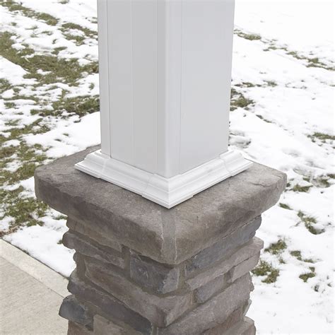 6" x 6" x 96" White Vinyl Porch Post Wrap for Wood Posts (Adjustable 5. ...