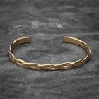 Mens 18K Gold Plated Steel Braid Bangle