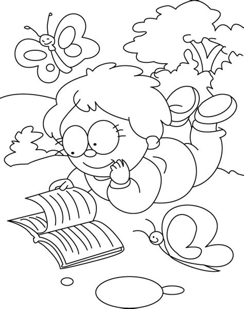 Reading Coloring Pages 的图像结果