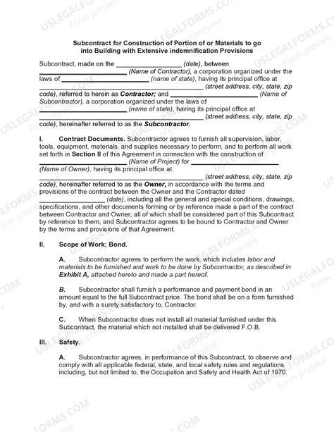 Idaho Subcontract for Construction of Portion of Materials to go into ...