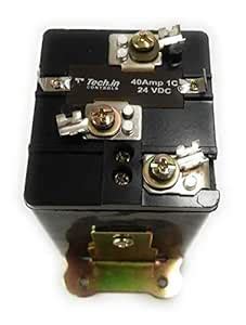 Tech.in Controls Brass 40 Ampere 1C 24VDC SPDT Relay (Black) - Set of ...