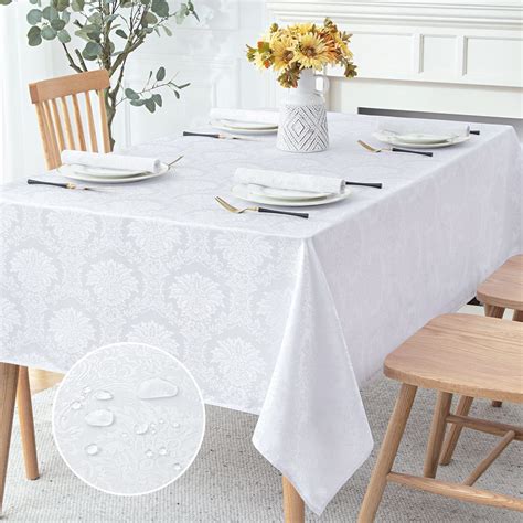 White Damask Tablecloth