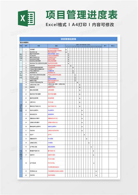 项目管理进度表Excel模板下载_熊猫办公