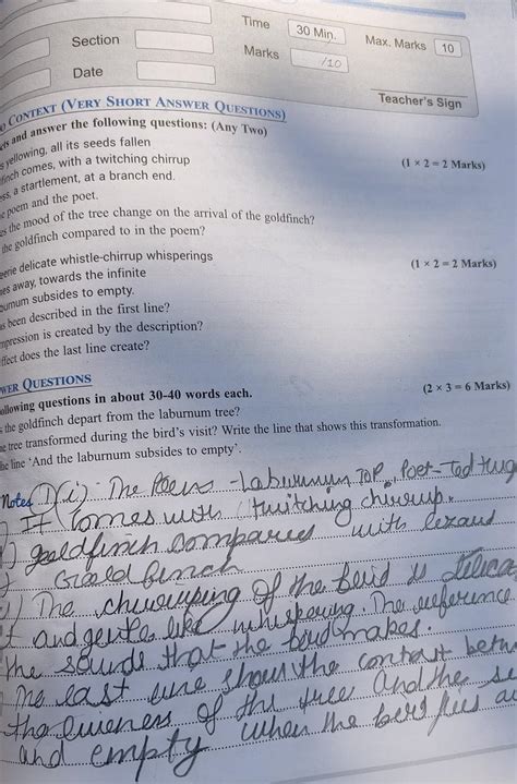 [Expert Answer] class 11 ch; laburnum top RTC Then with eerie delicate ...