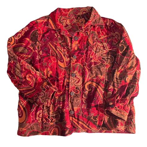 vintage corduroy blouse fits like a medium open... - Depop