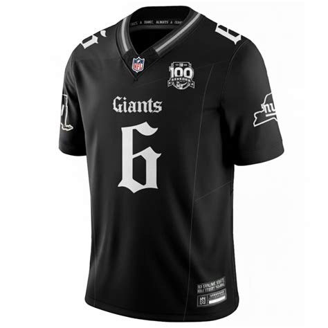 Jaxson Dart New York Giants Black Gothic Theme Limited Jersey