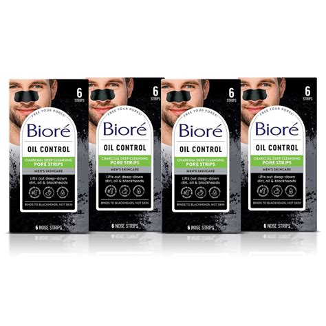 Amazon.com: Bioré Men's Blackhead Remover Pore Strips, Charcoal Deep ...