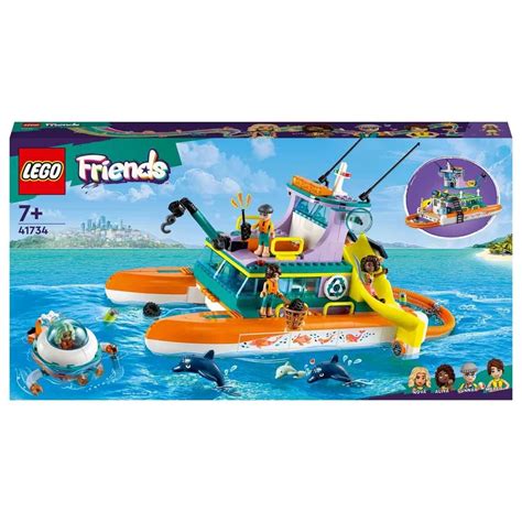 LEGO Friends Sea Rescue Boat 41734 Building Toy Set for Kids Ages 7 ...