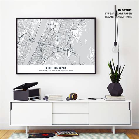 Highly detailed map of The Bronx: Buy Premium Framed Old & Modern Map ...