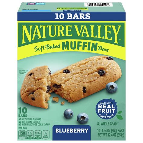 Nature Valley Soft-Baked Muffin Bars Blueberry, 12.4 oz, 10 ct 12.4 oz ...