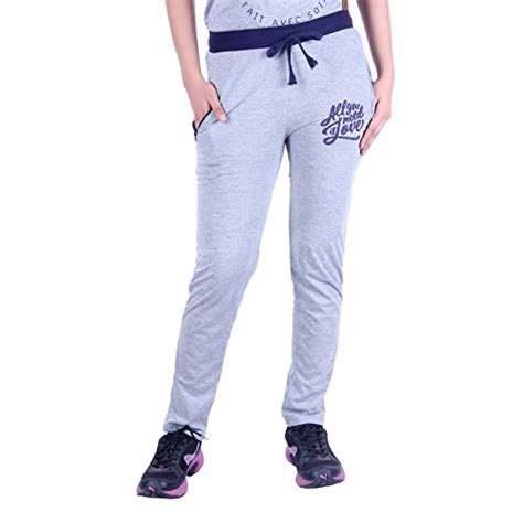Buy DFH Women's Track Pants (dfh-am-wp-grey-print01-m_Light Grey_M) at ...