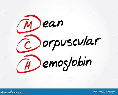 Mch Mean Corpuscular Hemoglobin Acronym Stock Illustrationer - Illustration av förminska ...