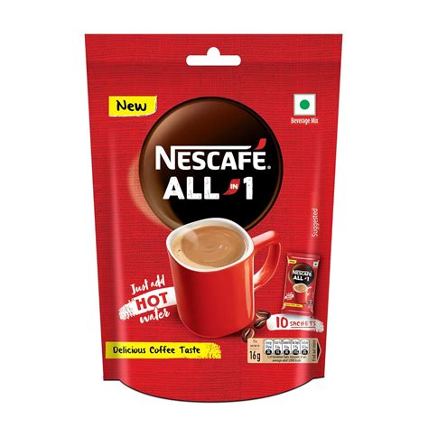 Nescafe All In One Powder Coffee Sharebag, 160 Gram (Pack Of 10 Sachets ...