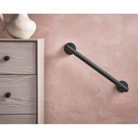Moen Iso 18-in Matte Black Wall Mount ADA Compliant Grab Bar (500-lb ...