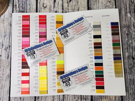Image result for Glide Thread Color Chart Printable