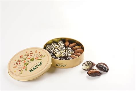 Assorted Chocolate Coated Dates & Nuts Tin Box-300gm – NATUF