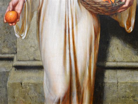 Arthur Hill - Oranges - 19th Century Neoclassical Portrait Oil Painting of Young Roman Girl For ...