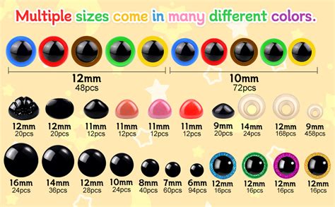 Tusmad 1100PCS Safety Eyes and Noses, Amigurumi Safety Eyes for ...