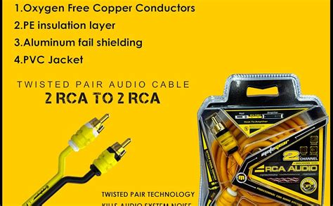 MOTOGEAR 100% Pure Copper Audio RCA Cable for Connecting Receiver to ...