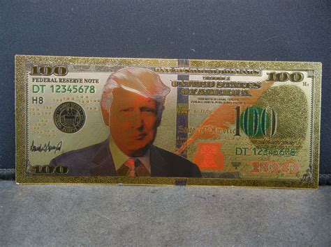 Trump 100 Dollar Bill Gold Leaf note